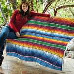 Tribal Mexican Blanket Stripe Print Quilt