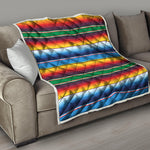 Tribal Mexican Blanket Stripe Print Quilt