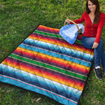 Tribal Mexican Blanket Stripe Print Quilt