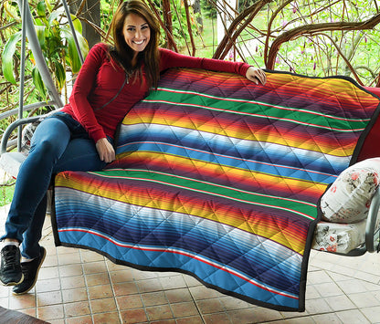 Tribal Mexican Blanket Stripe Print Quilt