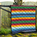 Tribal Mexican Blanket Stripe Print Quilt