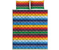 Tribal Mexican Blanket Stripe Print Quilt Bed Set