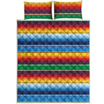 Tribal Mexican Blanket Stripe Print Quilt Bed Set