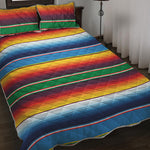 Tribal Mexican Blanket Stripe Print Quilt Bed Set