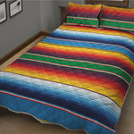 Tribal Mexican Blanket Stripe Print Quilt Bed Set