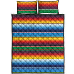 Tribal Mexican Blanket Stripe Print Quilt Bed Set