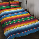 Tribal Mexican Blanket Stripe Print Quilt Bed Set
