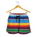 Tribal Mexican Blanket Stripe Print Women's Shorts