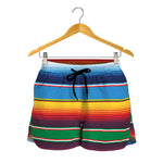 Tribal Mexican Blanket Stripe Print Women's Shorts