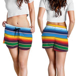 Tribal Mexican Blanket Stripe Print Women's Shorts