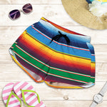 Tribal Mexican Blanket Stripe Print Women's Shorts
