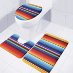 Tribal Mexican Serape Pattern Print 3 Piece Bath Mat Set