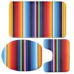 Tribal Mexican Serape Pattern Print 3 Piece Bath Mat Set