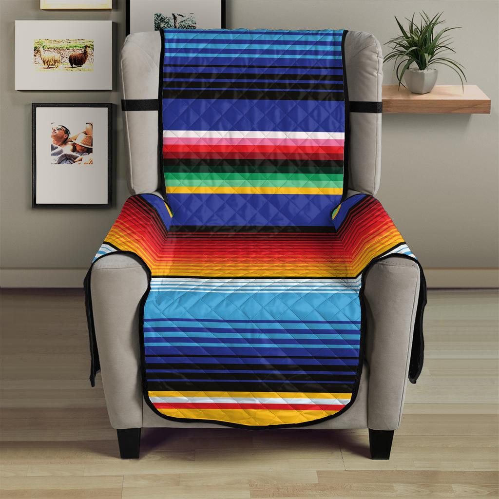 Tribal Mexican Serape Pattern Print Armchair Protector