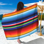 Tribal Mexican Serape Pattern Print Beach Sarong Wrap