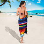 Tribal Mexican Serape Pattern Print Beach Sarong Wrap
