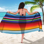 Tribal Mexican Serape Pattern Print Beach Sarong Wrap