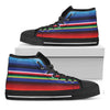 Tribal Mexican Serape Pattern Print Black High Top Shoes