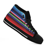 Tribal Mexican Serape Pattern Print Black High Top Shoes