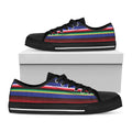 Tribal Mexican Serape Pattern Print Black Low Top Sneakers