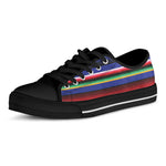 Tribal Mexican Serape Pattern Print Black Low Top Shoes