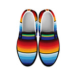 Tribal Mexican Serape Pattern Print Black Slip On Shoes