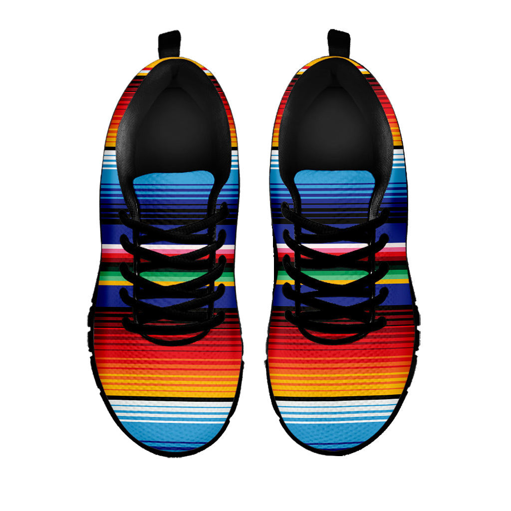 Tribal Mexican Serape Pattern Print Black Sneakers