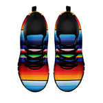 Tribal Mexican Serape Pattern Print Black Sneakers