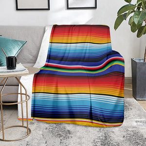 Tribal Mexican Serape Pattern Print Blanket