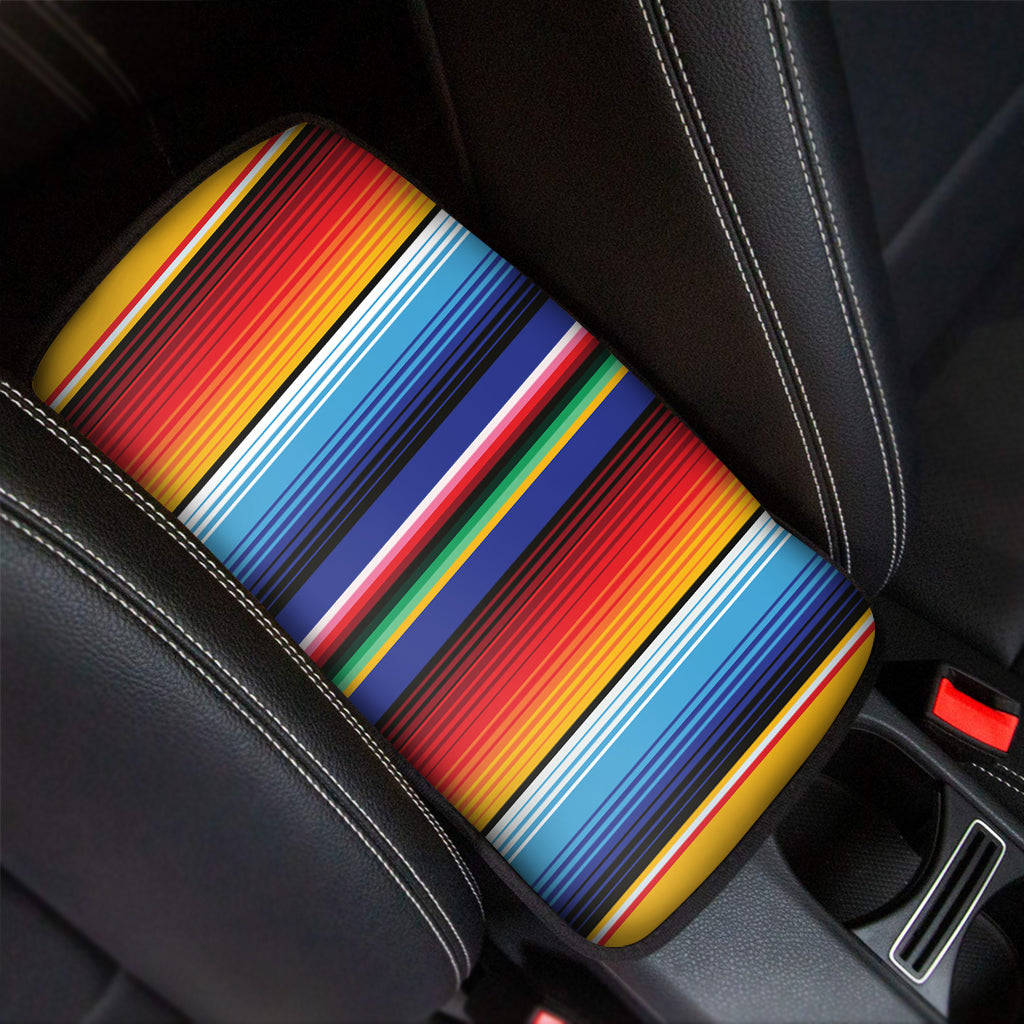 Tribal Mexican Serape Pattern Print Car Center Console Cover