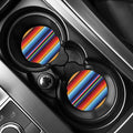 Tribal Mexican Serape Pattern Print Car Coasters