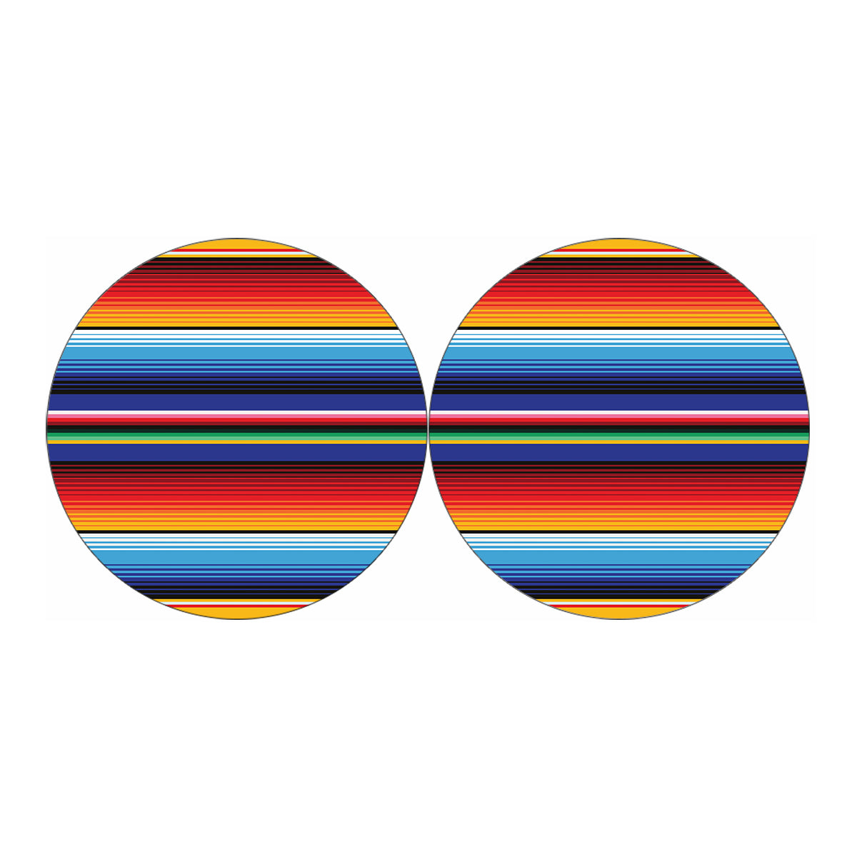 Tribal Mexican Serape Pattern Print Car Coasters