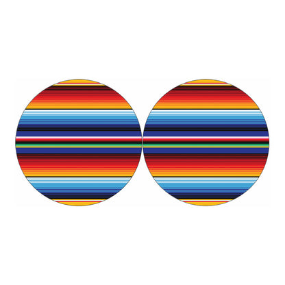 Tribal Mexican Serape Pattern Print Car Coasters