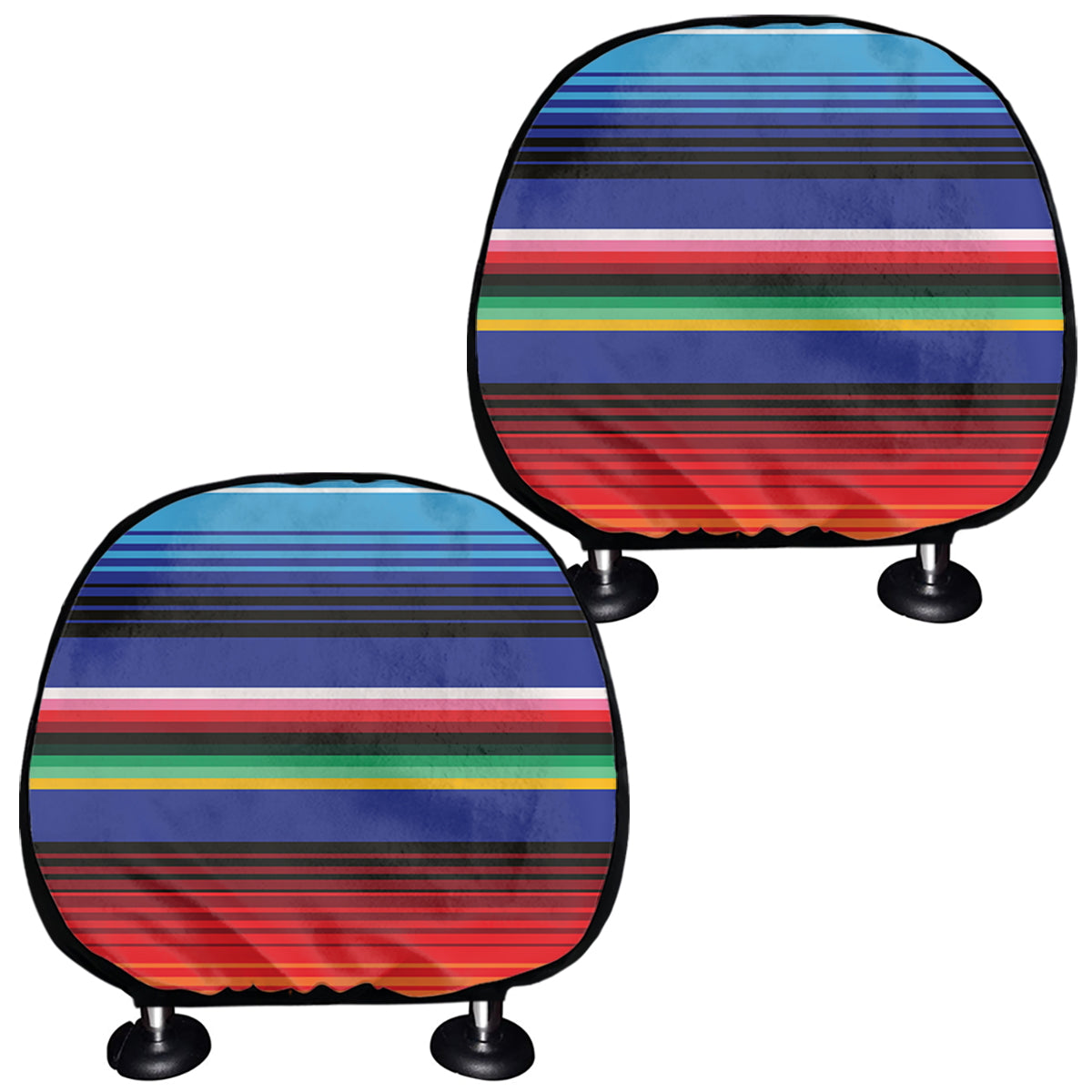 Tribal Mexican Serape Pattern Print Car Headrest Covers