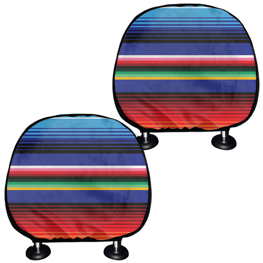 Tribal Mexican Serape Pattern Print Car Headrest Covers
