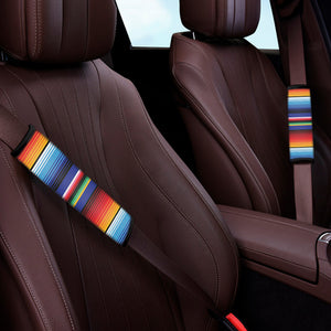 Tribal Mexican Serape Pattern Print Car Seat Belt Covers