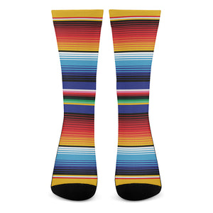 Tribal Mexican Serape Pattern Print Crew Socks