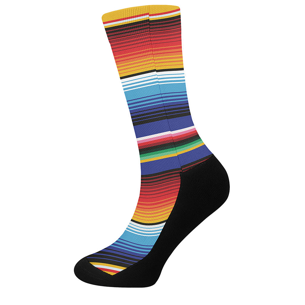 Tribal Mexican Serape Pattern Print Crew Socks