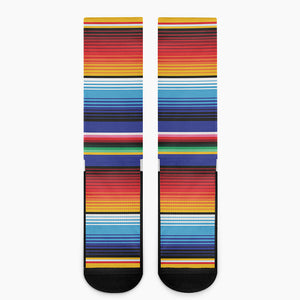 Tribal Mexican Serape Pattern Print Crew Socks