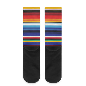 Tribal Mexican Serape Pattern Print Crew Socks