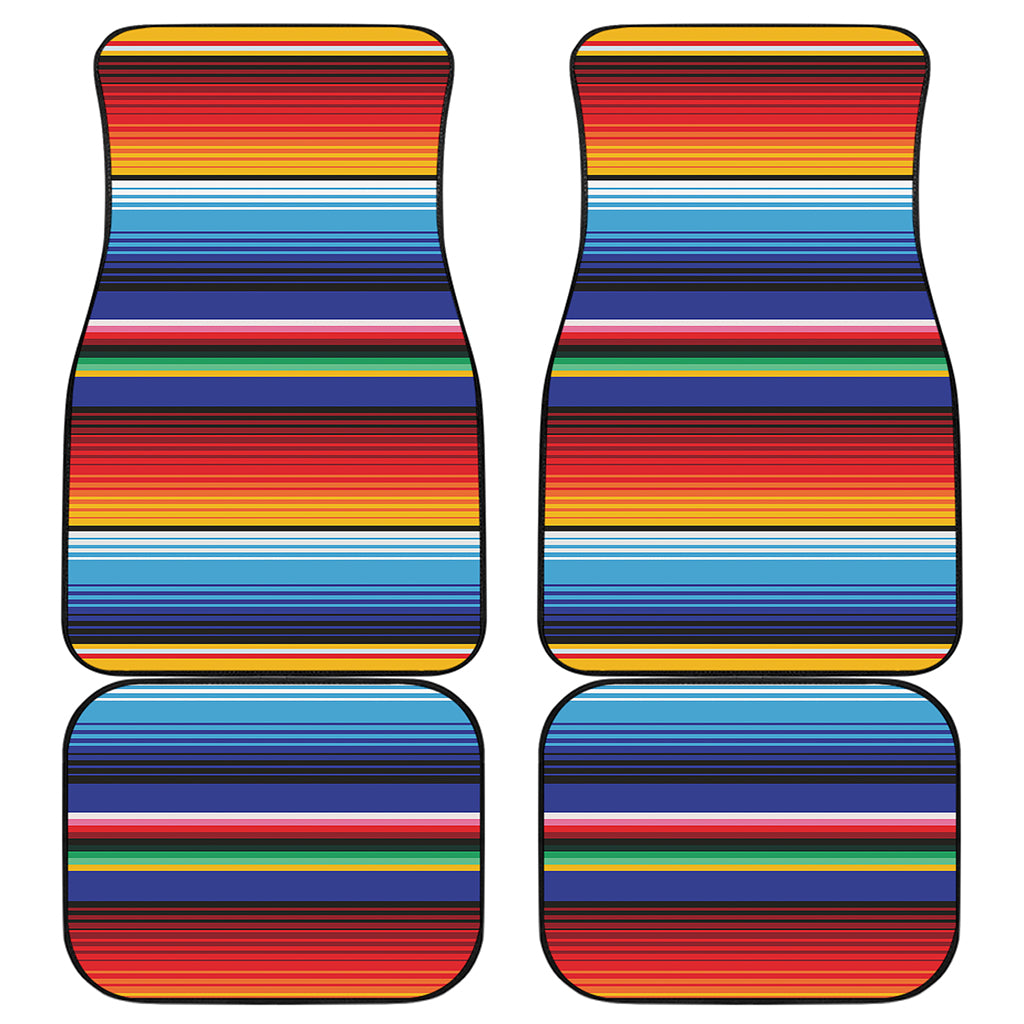 Tribal Mexican Serape Pattern Print Front and Back Car Floor Mats