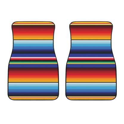Tribal Mexican Serape Pattern Print Front Car Floor Mats