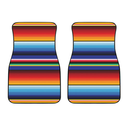 Tribal Mexican Serape Pattern Print Front Car Floor Mats