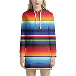 Tribal Mexican Serape Pattern Print Hoodie Dress