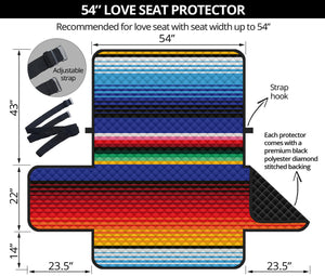 Tribal Mexican Serape Pattern Print Loveseat Protector