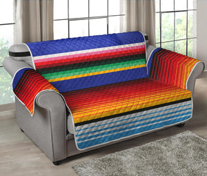 Tribal Mexican Serape Pattern Print Loveseat Protector