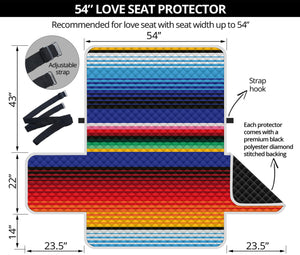 Tribal Mexican Serape Pattern Print Loveseat Protector