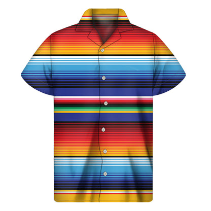Tribal Mexican Serape Pattern Print Men's Short Sleeve Shirt