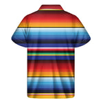 Tribal Mexican Serape Pattern Print Men's Short Sleeve Shirt