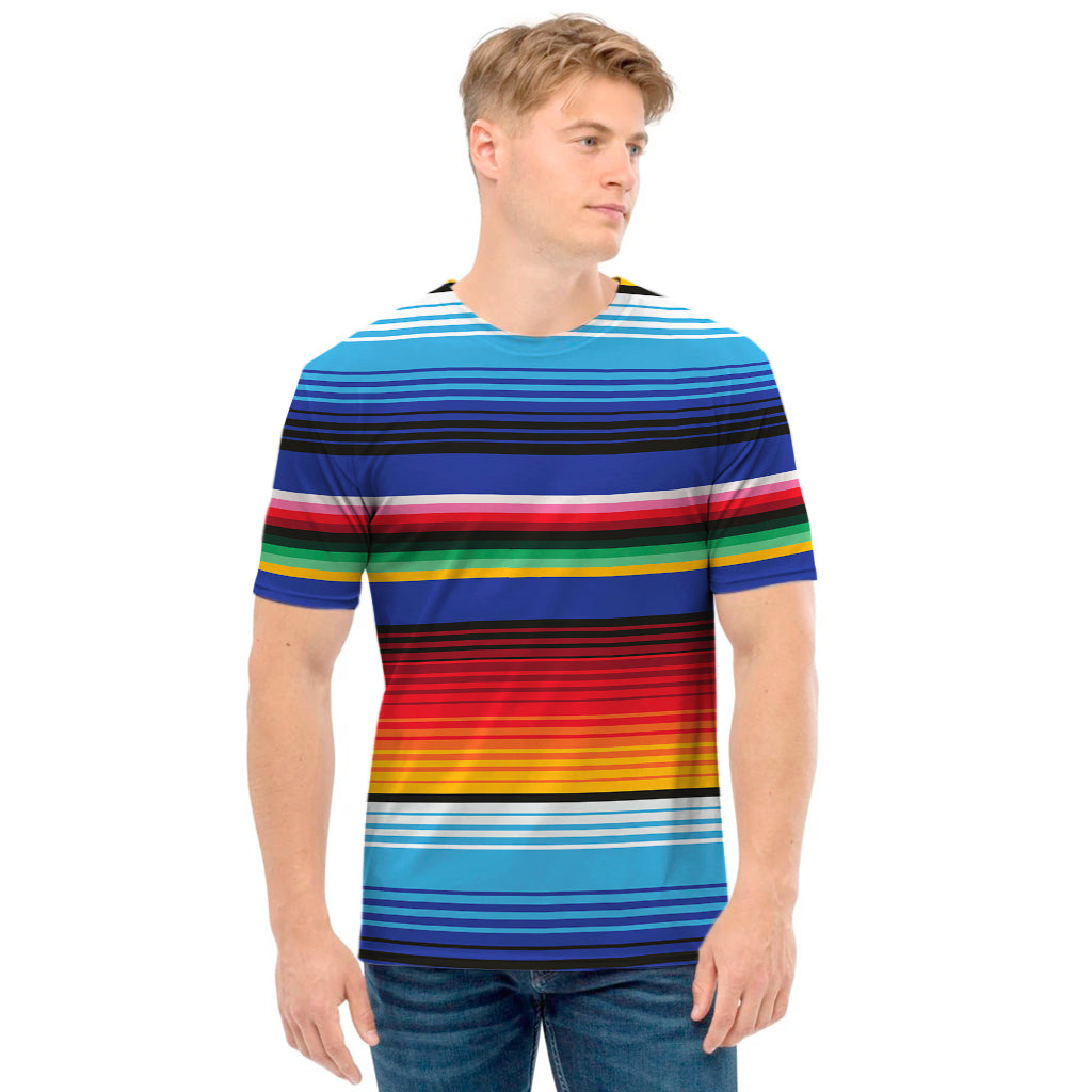 Tribal Mexican Serape Pattern Print Men's T-Shirt